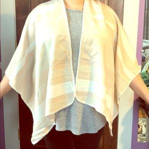 Cream and white Shaw wrap